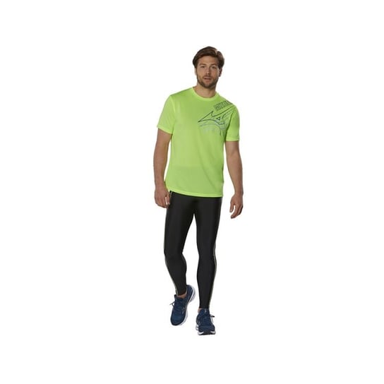 Męska koszulka z krótkim rękawkiem do biegania  Mizuno Core Graphic Tee | Neo Lime - Rozmiar XL Mizuno