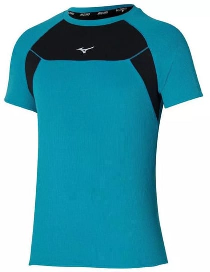 Męska koszulka z krótkim rękawkiem do biegania  Mizuno DryAeroFlowTee | ALGIERS BLUE - Rozmiar L Mizuno