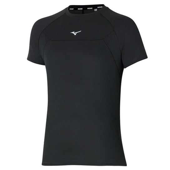 Męska koszulka z krótkim rękawkiem do biegania  Mizuno DryAeroFlowTee | BLACK - Rozmiar L Mizuno