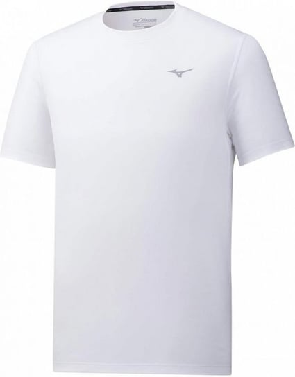 Męska koszulka z krótkim rękawkiem do biegania  Mizuno Impulse Core Tee | White - Rozmiar M Mizuno