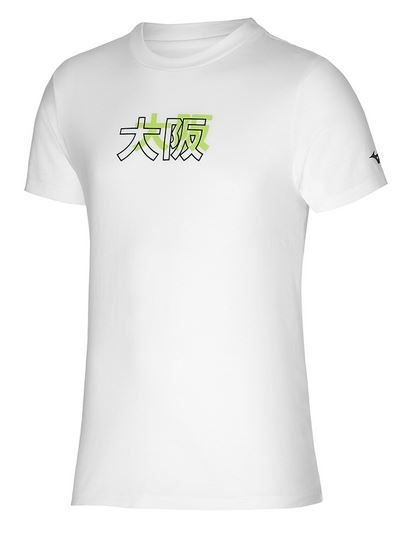 Męska koszulka z krótkim rękawkiem do biegania  Mizuno Katakana Tee | White - Rozmiar XL Mizuno