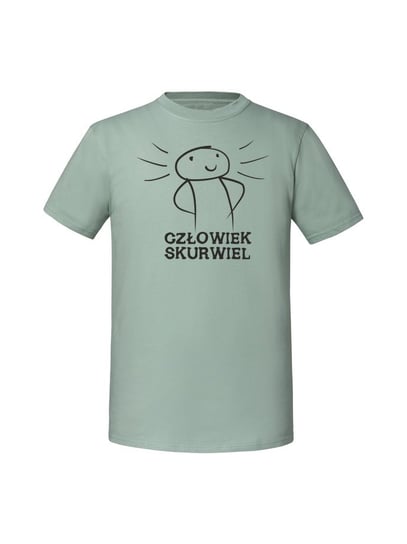 Męska koszulka  z nadrukiem - CZŁOWIEK SKURWIEL Miętowy 3XL TAGFORCE