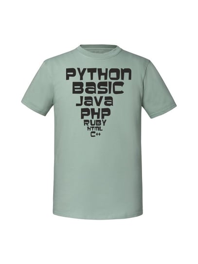 Męska koszulka  z nadrukiem - python basic java Miętowy S TAGFORCE