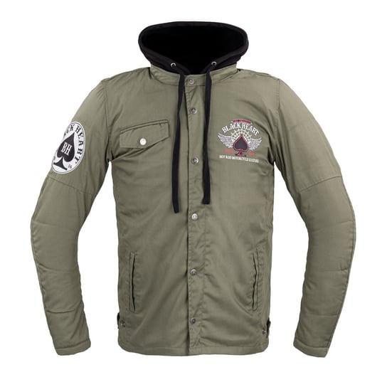 Męska kurtka motocyklowa z aramidem W-TEC Black Heart Hat Skull Jacket, Khaki, XL W-TEC