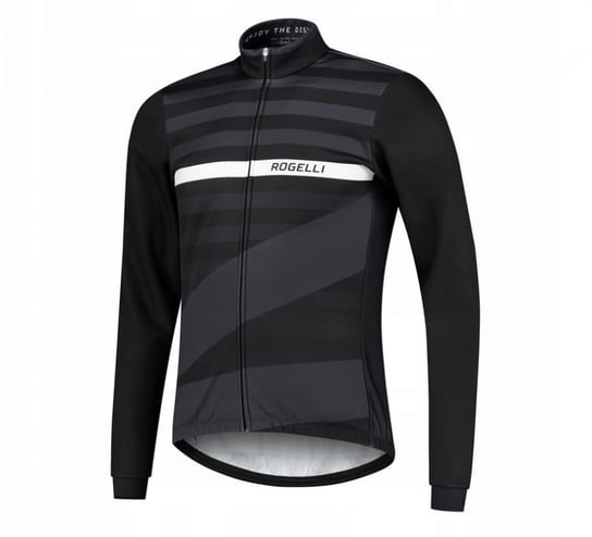 Męska Kurtka Rowerowa Rogelli Winterjacket Stripe | Black/White - Rozmiar S Rogelli