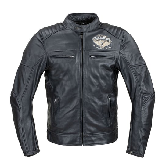 Męska skórzana kurtka motocyklowa W-TEC Black Heart Wings Leather Jacket, Czarny, 4XL W-TEC
