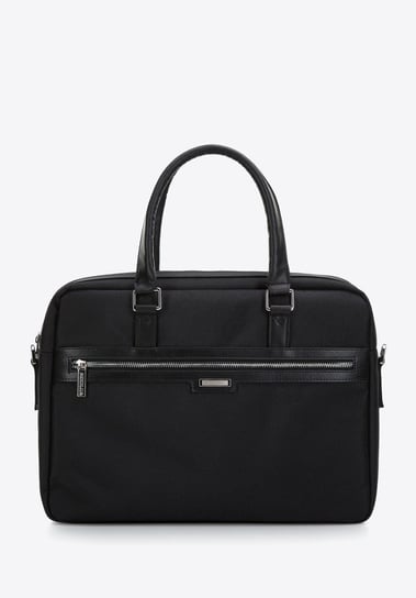 Męska torba na laptopa 15,6” z błyszczącym suwakiem czarna WITTCHEN