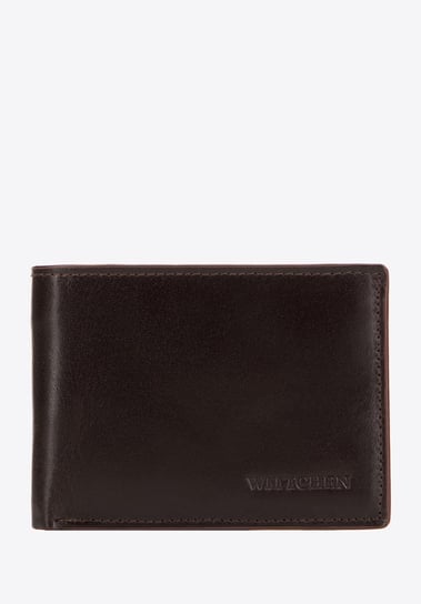 Męski portfel skórzany z brązową lamówką mały poziomy WITTCHEN