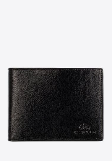 Męski portfel skórzany z rozkładanym panelem czarny WITTCHEN