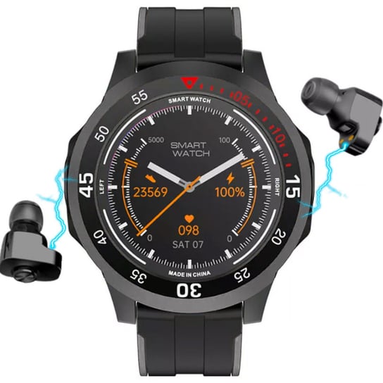 Męski Smartwatch + Słuchawki Rubicon Rnce85 Czarny Rubicon