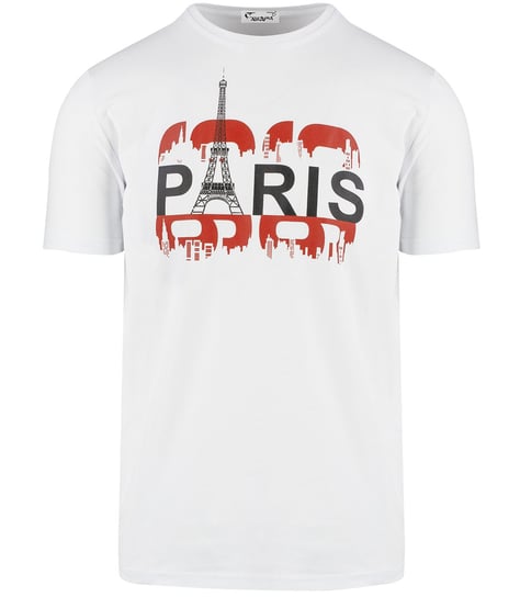 Męski t-shirt koszulka krótki rękaw z nadrukiem z przodu PARIS-XL Agrafka