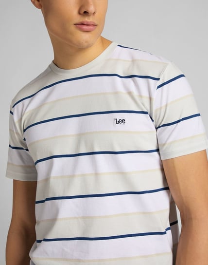 Męski T-Shirt Lee Ss Stripe Tee Dawn Blue L60Xlaqa-S Inna marka