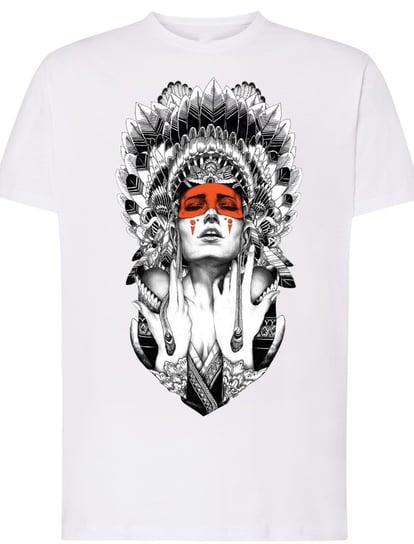 Męski T-shirt Piękna Indianka Modny Nadruk R.5XL Inna marka