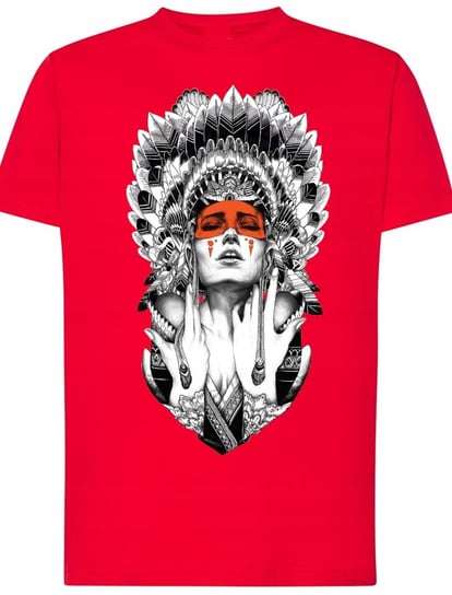 Męski T-shirt Piękna Indianka Modny Nadruk R.5XL Inna marka
