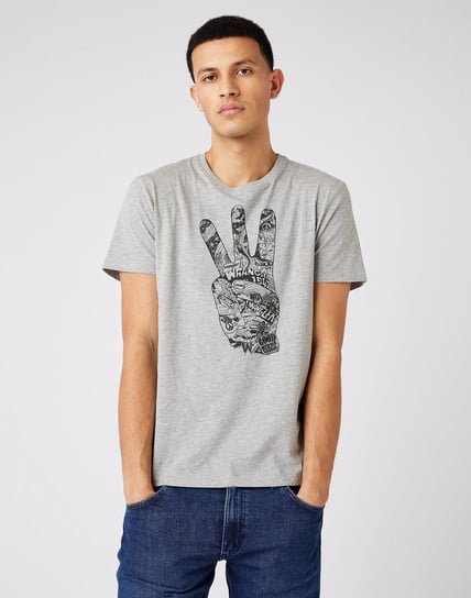 Męski T-Shirt Wrangler Positive Vibe Tee Mid Grey Mel W7J8D3X37-S Inna marka