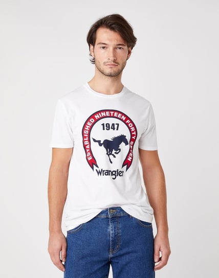 Męski T-Shirt Wrangler Ss Americana Tee White  W7Agd3989-S Inna marka