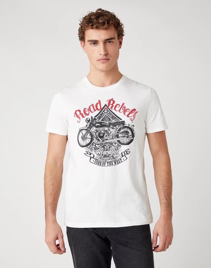 Męski T-Shirt Wrangler Ss Biker Tee Off White  W7H2D3737-M Inna marka