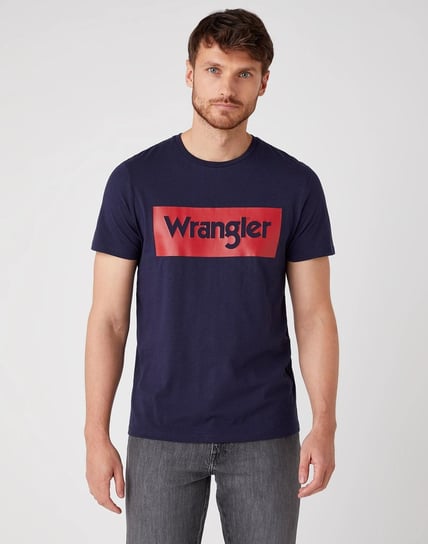Męski T-Shirt Wrangler Ss Logo Tee Navy W742Fk114-M Inna marka