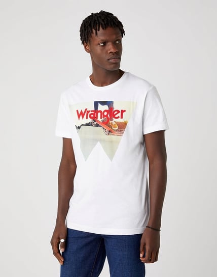 Męski T-Shirt Wrangler Ss Photo W Tee Real White W7G7D3Xw1-M Inna marka
