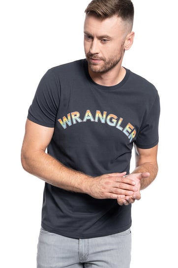 Męski T-Shirt Wrangler Ss Rainbow Tee Blue Graphite W7F2D3X15-L Inna marka