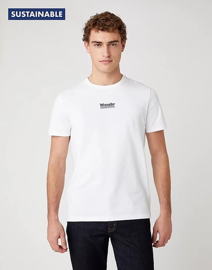 Męski T-Shirt Wrangler Ss Seas Logo Tee White W7Akgf989-M Inna marka