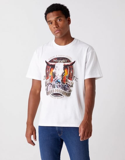 Męski T-Shirt Wrangler Ss Seasonal Tee Real White W7Adgfxw1-Xl Inna marka