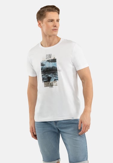 Męski T-Shirt Z Nadrukiem Biały Volcano T-Ros L VOLCANO