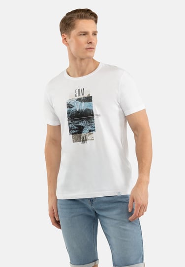 Męski T-Shirt Z Nadrukiem Biały Volcano T-Ros M VOLCANO