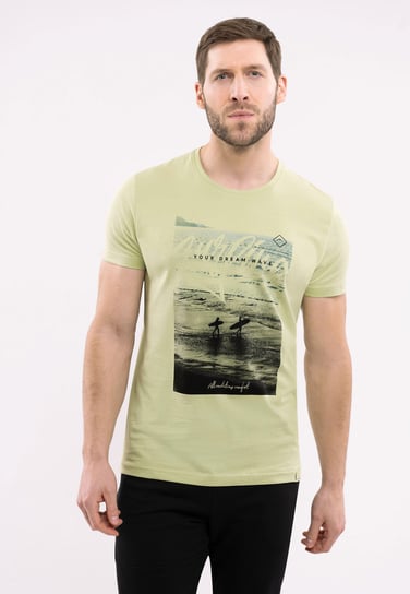 Męski T-Shirt Z Nadrukiem Zielony Volcano T-Dream S VOLCANO