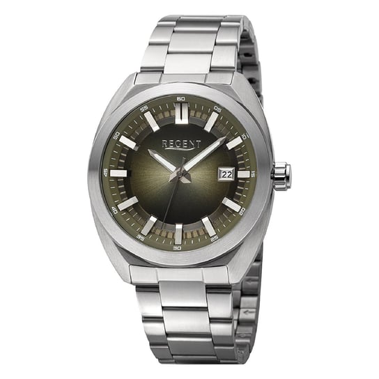 Męski zegarek analogowy Regent na metalowej bransolecie w kolorze srebrnym URBA825 Regent