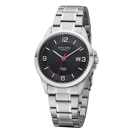 Męski zegarek analogowy Regent z metalową bransoletą w kolorze srebrnym URF1288 Regent