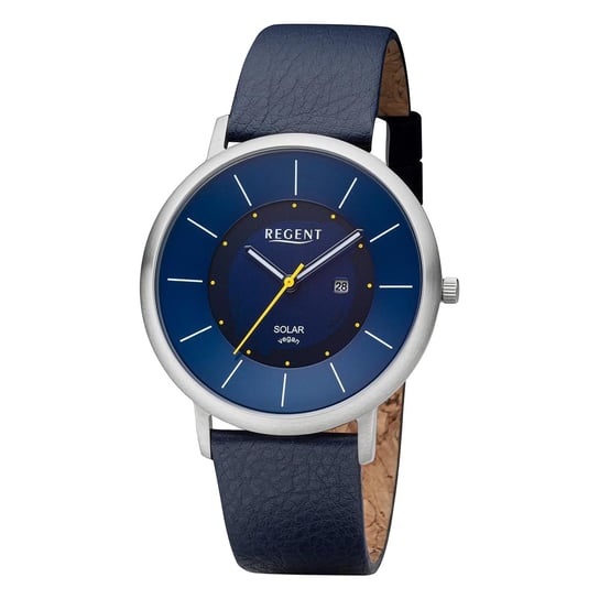 Męski zegarek analogowy Regent ze skórzanym paskiem w kolorze ciemnoniebieskim URBA721 Regent