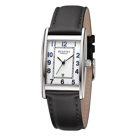 Męski zegarek analogowy Regent ze skórzanym paskiem w kolorze czarnym URF1518 Regent