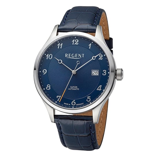 Męski zegarek analogowy Regent ze skórzanym paskiem w kolorze niebieskim URGM2213 Regent