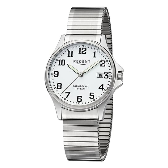 Męski zegarek analogowy Regent ze stalową bransoletą w kolorze srebrnym URF1433 Regent