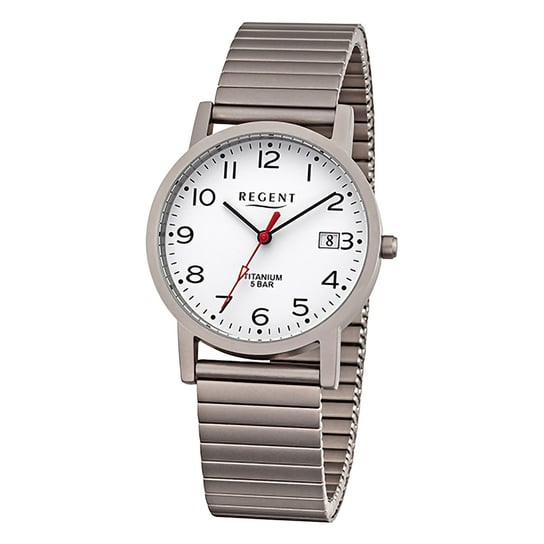 Męski zegarek analogowy Regent ze stalową bransoletą w kolorze szarym URF1436 Regent