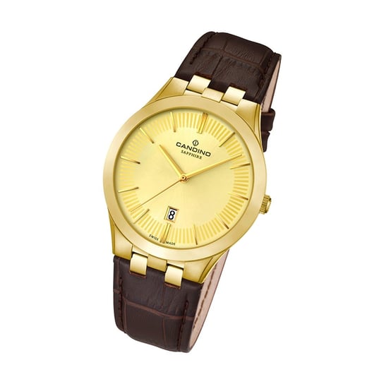 Męski zegarek Candino Classic C4542/2 kwarcowy zegarek na skórzanym pasku brązowy analogowy UC4542/2 Candino