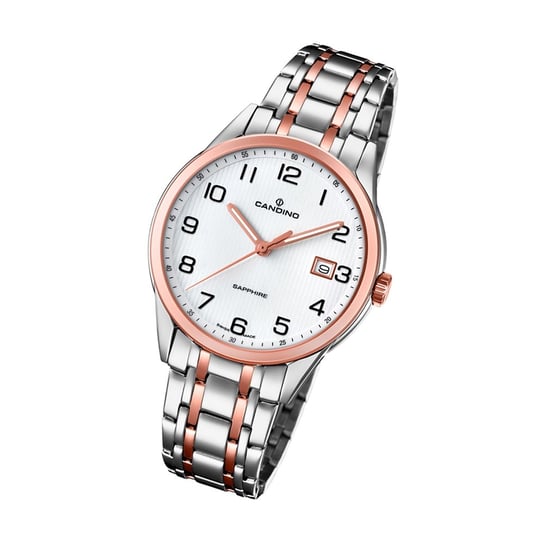 Męski zegarek Candino Classic C4616/1 stal szlachetna różowe złoto analogowy UC4616/1 Candino