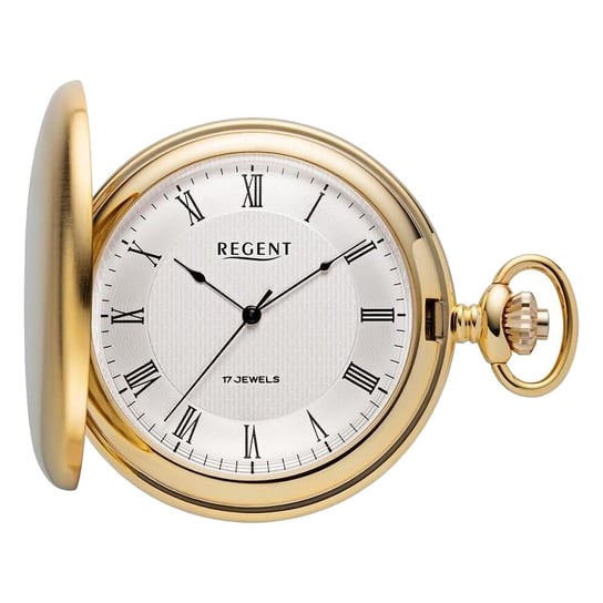 Męski zegarek kieszonkowy Regent analogowy koperta złota URBA549 Regent
