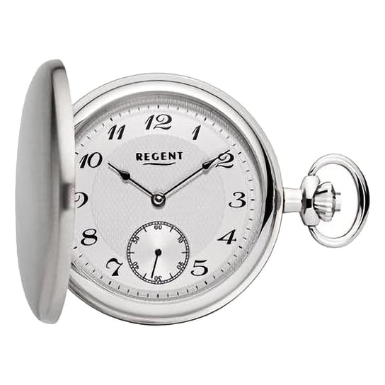 Męski zegarek kieszonkowy Regent, analogowy, srebrny URP717 Regent