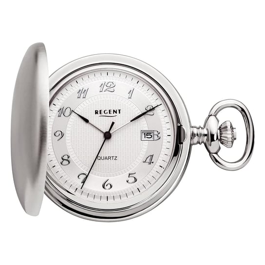 Męski zegarek kieszonkowy Regent, analogowy, srebrny URP733 Regent