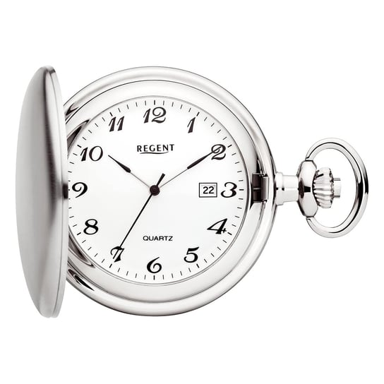 Męski zegarek kieszonkowy Regent, analogowy, srebrny URP734 Regent