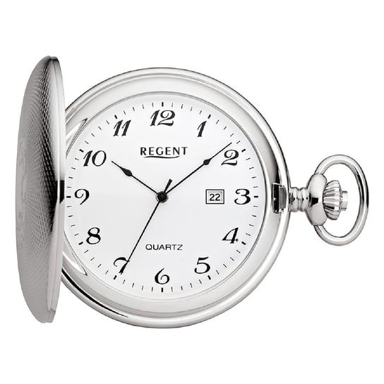 Męski zegarek kieszonkowy Regent, analogowy, srebrny URP739 Regent