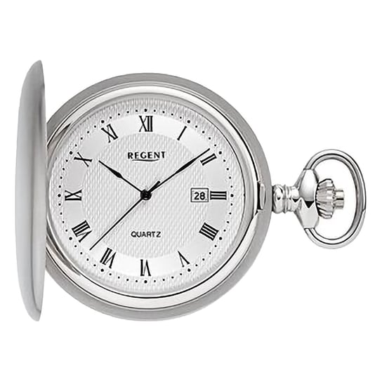 Męski zegarek kieszonkowy Regent, analogowy, srebrny URP749 Regent
