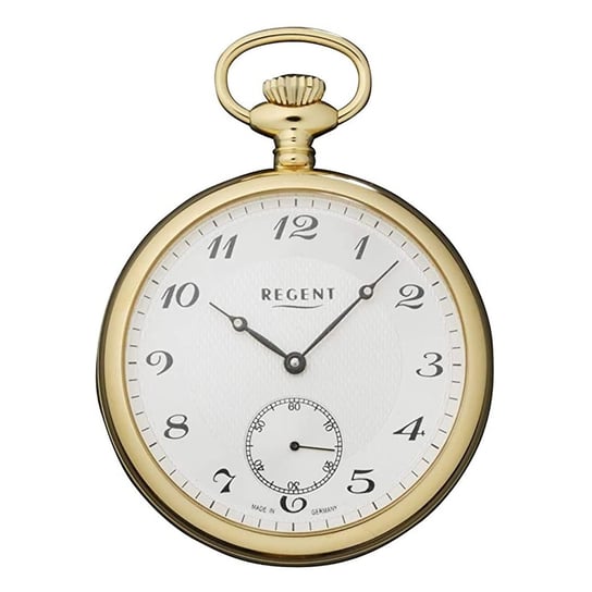 Męski zegarek kieszonkowy Regent, metalowy, chromowany zegarek kwarcowy URGM1424 Regent