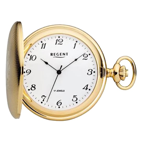 Męski zegarek kieszonkowy Regent z analogową kopertą w kolorze złotym URP714 Regent
