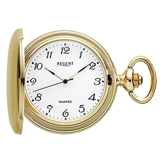 Męski zegarek kieszonkowy Regent z analogową kopertą w kolorze złotym URP736 Regent