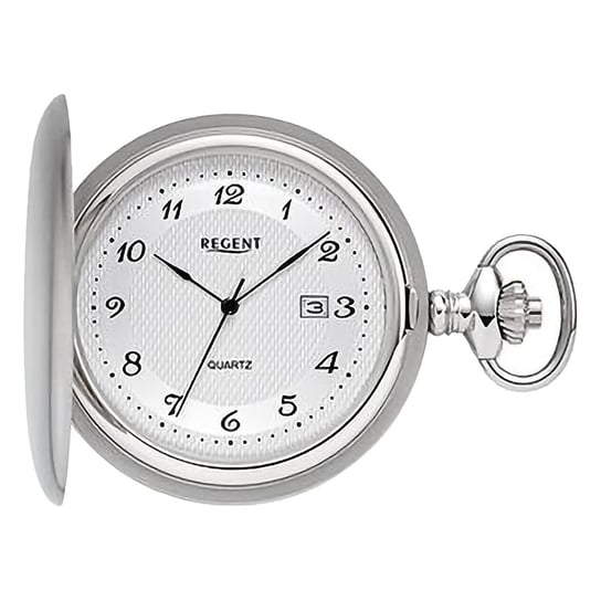 Męski zegarek kieszonkowy Regent z analogową obudową w kolorze srebrnym URP750 Regent