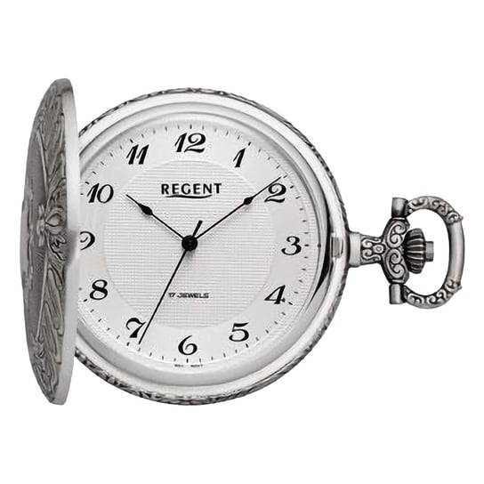 Męski zegarek kieszonkowy Regent z analogową obudową w kolorze szarym URP725 Regent