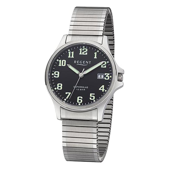 Męski zegarek na rękę Regent analogowy na bransolecie ze stali nierdzewnej w kolorze srebrnym URF1350 Regent